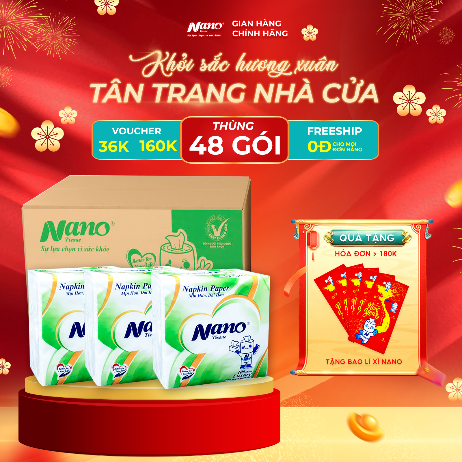 Khăn Giấy Ăn Napkin 100 tờ